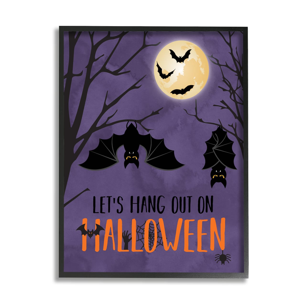 Stupell Industries Let's Hang Halloween Bats Framed Giclee Art